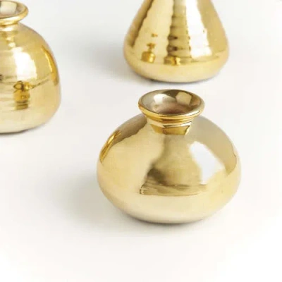 Napa Home & Garden Tinsley Bud Vases Set Of 3 In Gold