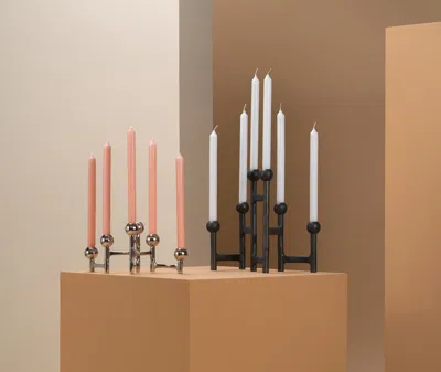 Polspotten Round Folding Candle Holder In Silver