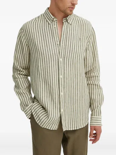 Les Deux Striped Buttoned Shirt In Green