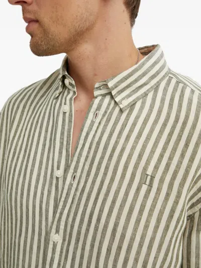Les Deux Striped Buttoned Shirt In Green