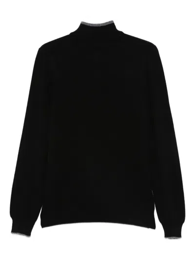 Fedeli Half-zip Sweatshirt In Black