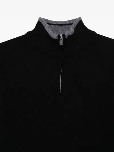 Fedeli Half-zip Sweatshirt In Black