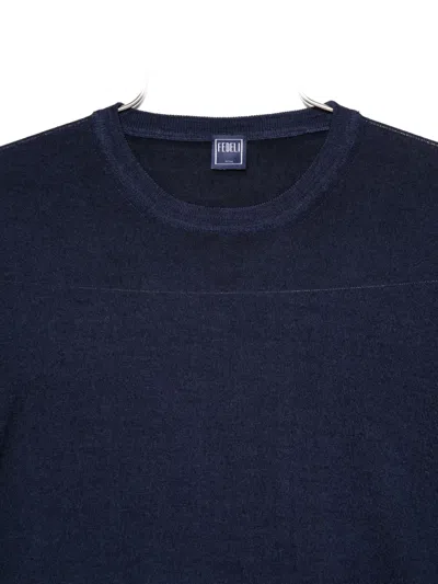 Fedeli Merino-wool Top In Blue