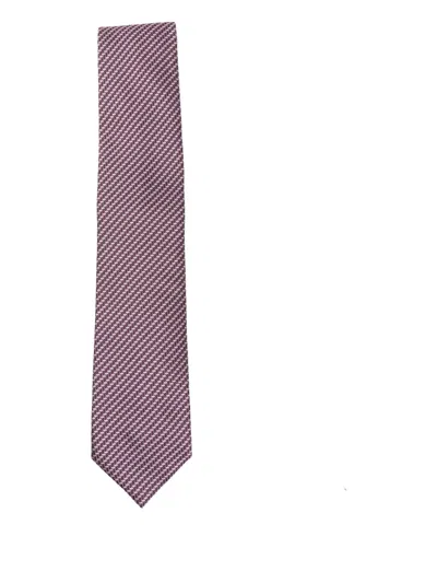 Brioni Silk Tie In Burgundy