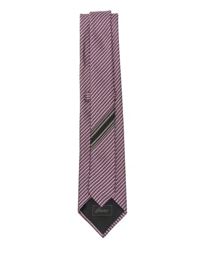 Brioni Silk Tie In Burgundy