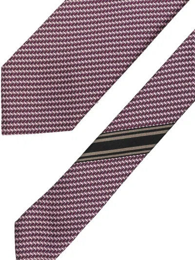 Brioni Silk Tie In Burgundy