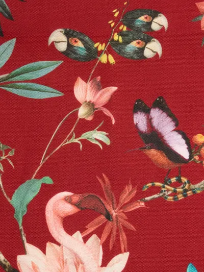 La Doublej X Beto Val Fantastic Creatures Floral-print Napkins (set Of Two) In Red