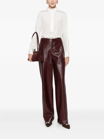 Isabelle Blanche High-waisted Trousers In Brown