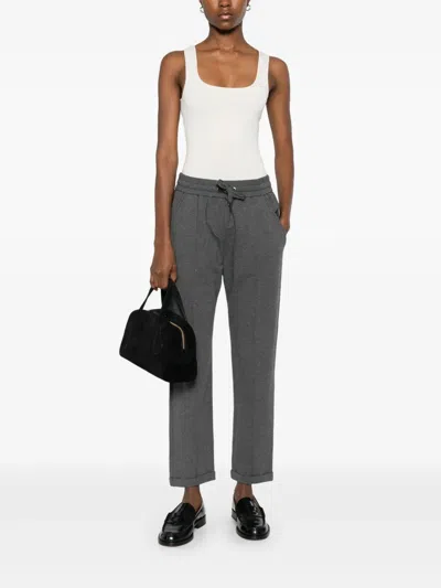 Brunello Cucinelli Drawstring Trousers In Green