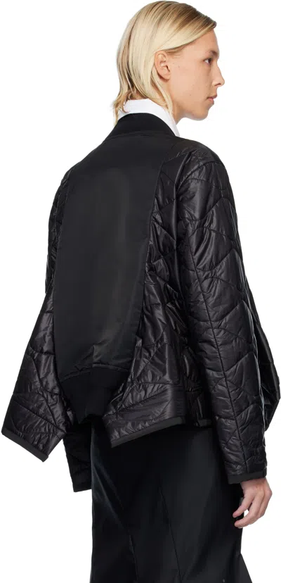 Sacai Black Nylon Twill Blouson Bomber Jacket In Black