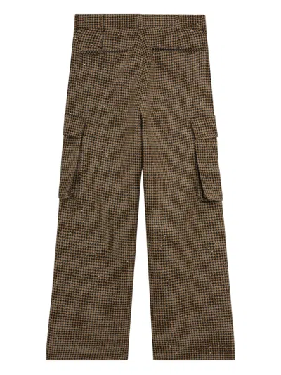 A Paper Kid Houndstooth Cargo Pants In Gray
