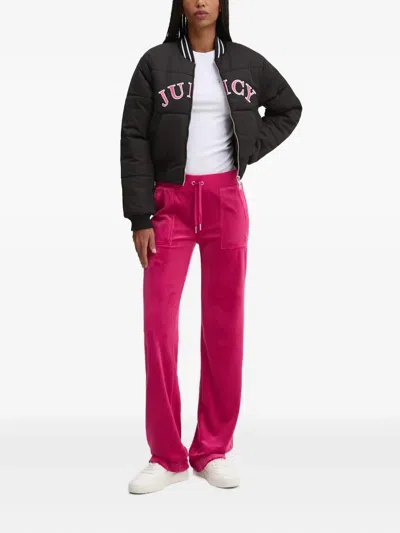 Juicy Couture Embroidered Quilted Jacket In Black