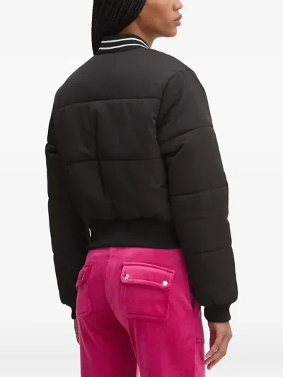 Juicy Couture Embroidered Quilted Jacket In Black