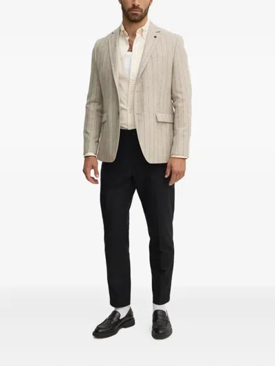 Karl Lagerfeld Pinstripe Pocket Blazer In Neutral