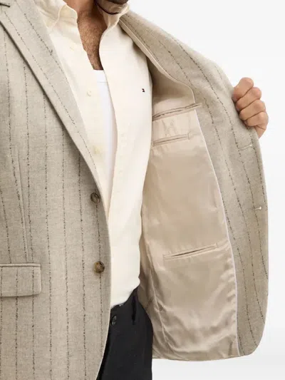 Karl Lagerfeld Pinstripe Pocket Blazer In Neutral