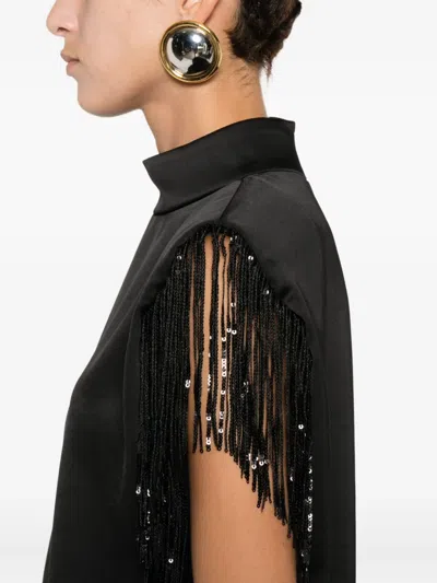 Jucca Fringed Dress In Black