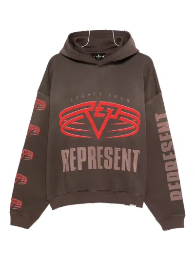 Represent Reversible Living Legacy Tour Sweatshirt In Black In Brown