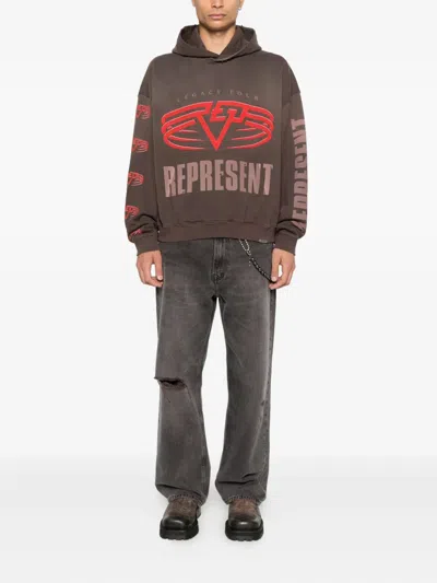 Represent Reversible Living Legacy Tour Sweatshirt In Black In Brown
