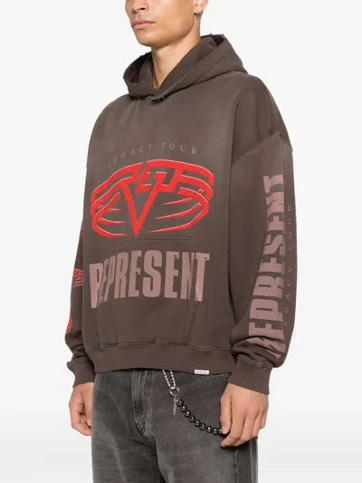 Represent Reversible Living Legacy Tour Sweatshirt In Black In Brown
