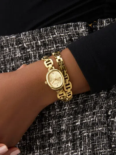 Guess Usa Stainless Steel Quartz 28mm In Gold