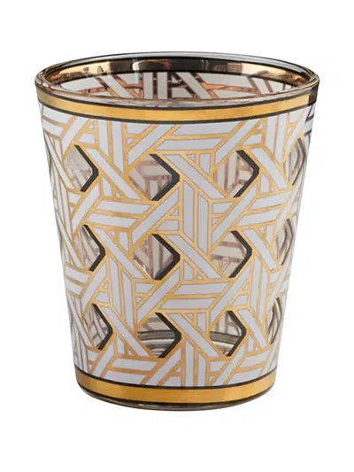 Jonathan Adler Geometric-pattern Drinking Glass (set Of Four) In Gold