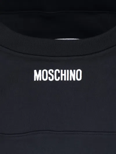 Moschino Graphic Crew Neck Long Sleeve Sweatshirt In Black