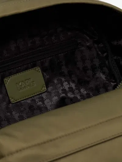Karl Lagerfeld Logo Patch Backpack In Brown