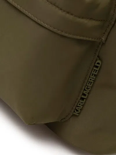 Karl Lagerfeld Logo Patch Backpack In Brown