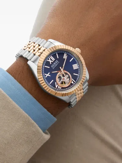 Guess Usa Skeleton Sub-dial 44mm In Gold