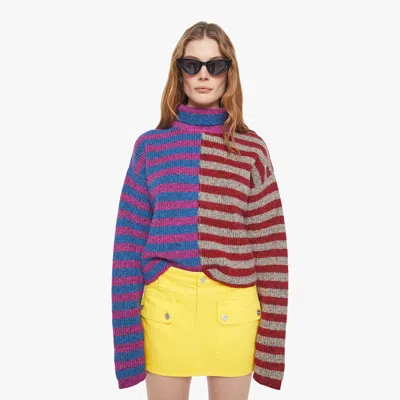 Mother The Half Hickey Jumper Split Personality Shirt In Red