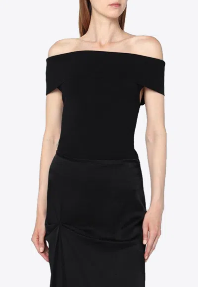 Anine Bing Shoulder Design Fitted Silhouette Soft Stretchable In Black