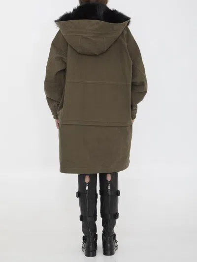 Dolce & Gabbana Hooded Jacket With Button Accents And Pockets In Green