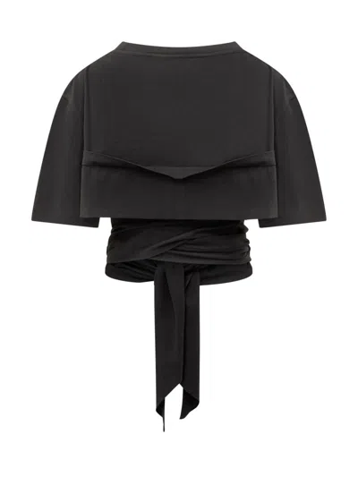 Dsquared2 Logo-detail Tie Fastening T-shirt In Black