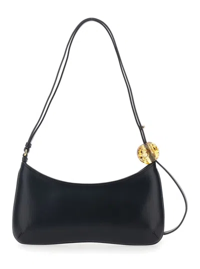 Jacquemus Le Bisou Perle Smooth Leather Bag In Black