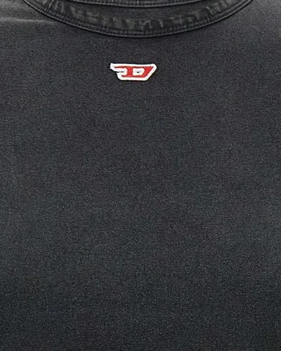 Diesel T-bunny Tail-r1 Wraparound Cropped T-shirt In Gray