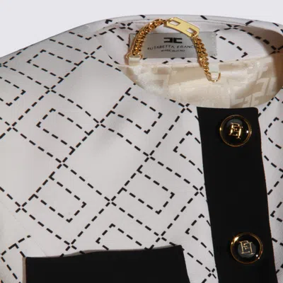 Elisabetta Franchi Geometric-pattern Button Double-crepe Jacket In Black