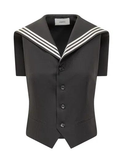 Coperni Tailored Vest Sailor Collar In Black