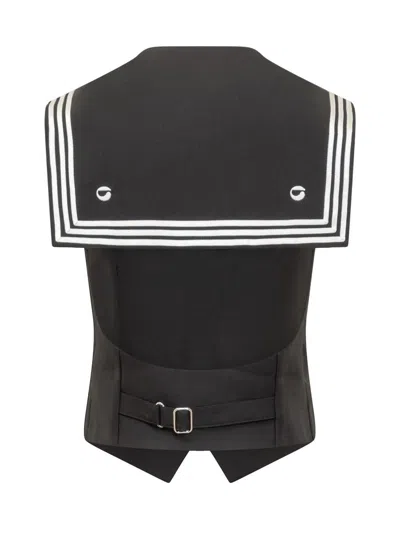 Coperni Tailored Vest Sailor Collar In Black