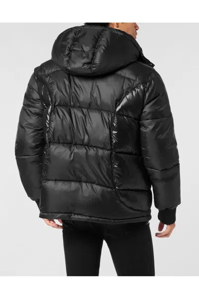 Philipp Plein Logo Patch Down Jacket In Black