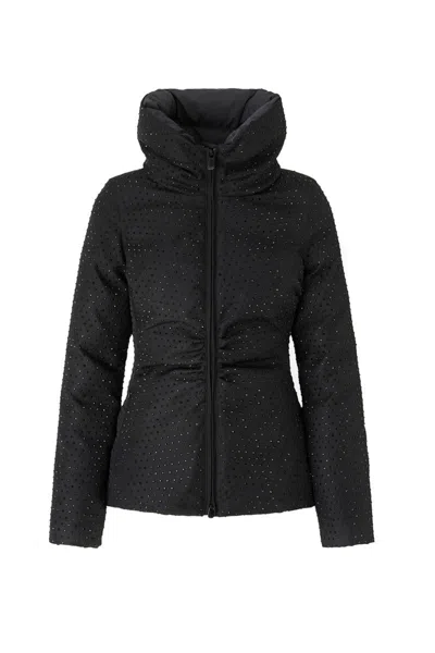 Pinko Down Jacket With High Collar In Black