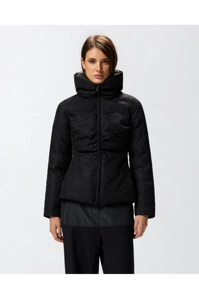 Pinko Down Jacket With High Collar In Black