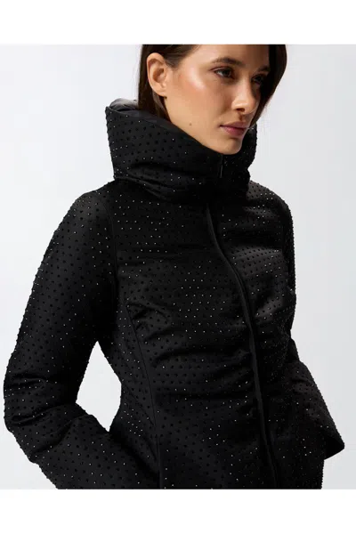 Pinko Down Jacket With High Collar In Black