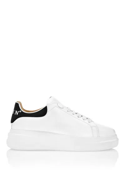 Philipp Plein Low-top Sneakers With Calf Leather Upper In White