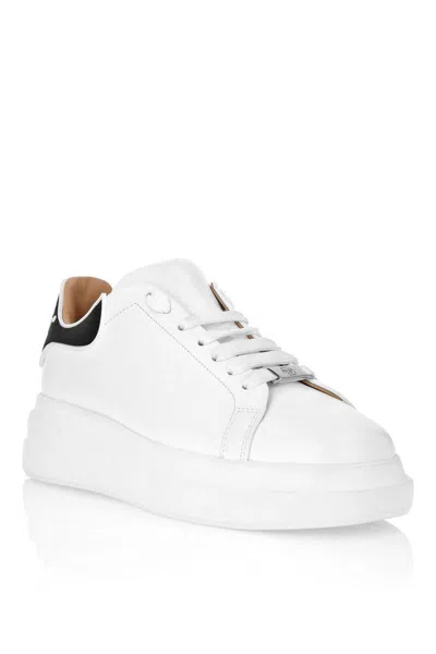 Philipp Plein Low-top Sneakers With Calf Leather Upper In White