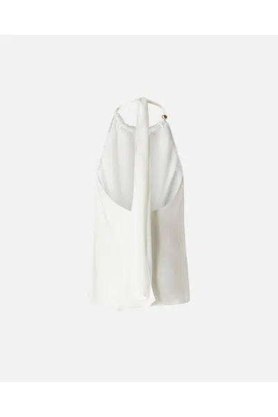Pinko Halterneck Sleeveless Top Keyhole Detail In White