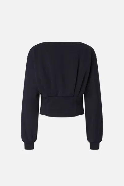 Pinko Sweat-shirt Bustier À Boutons In Blue