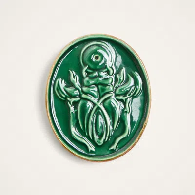 La Doublej Oval Incense Holder In Green