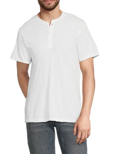 Rag & Bone White Cotton Classic Short Sleeve Henley