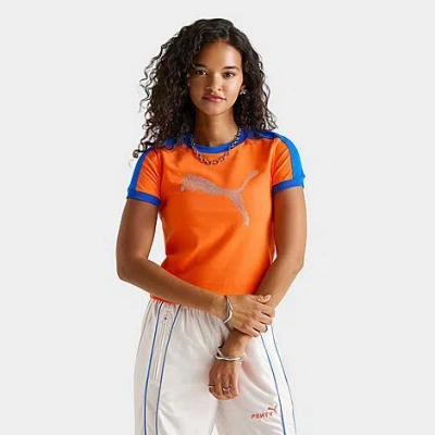 Puma X Fenty T7 Slim T-shirt In Orange