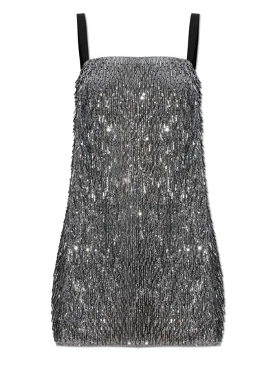 Dolce & Gabbana Sequined Mini Dress In Silver